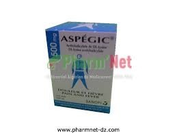 ACETYLSALICYLATE DE LYSINE 500 mg pdre susp. inj. fl bte/50