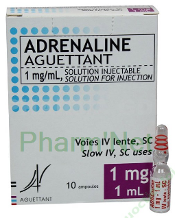 ADRENALINE 1 mg / ml Sol. Inj. amp/1 ml bte/10