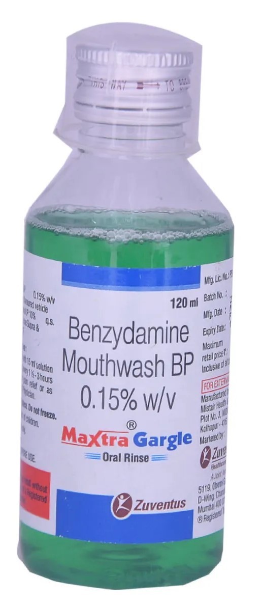 BENZYDAMINE SOLUTION BAIN DE BOUCHE 150mg/100ml